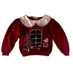 Vintage 1990s Christmas Sweater Pullover Novelty Santa Presents Holiday AS IS